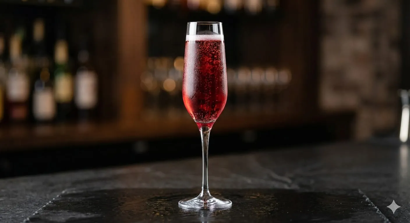 A beautiful Kir Royal cocktail